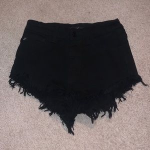 Black jean shorts